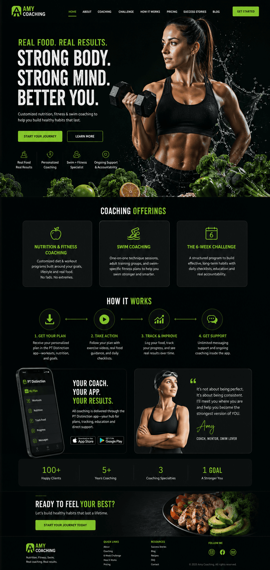 Amy Coaching landing page portfolio screenshot