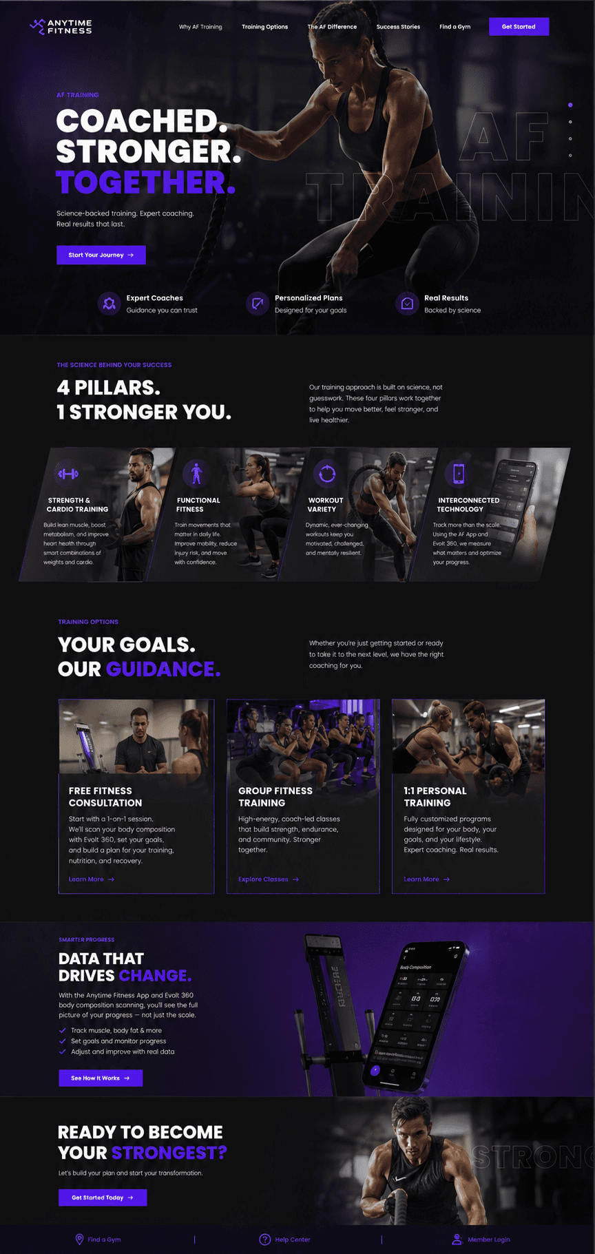 Anytime Fitness landing page portfolio screenshot