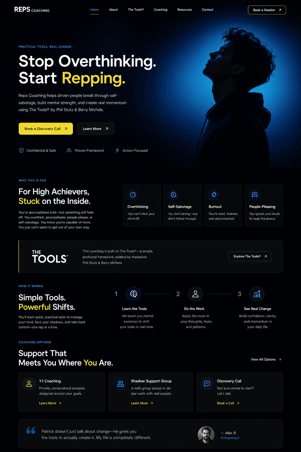 Reps Coaching website portfolio screenshot